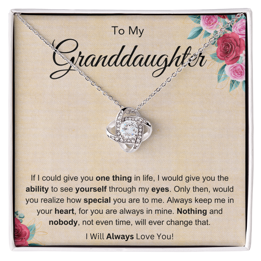 Best Gifts 305-To My Granddaughter Love Knot Necklace with Cubic Zirconia Card from Grandparent