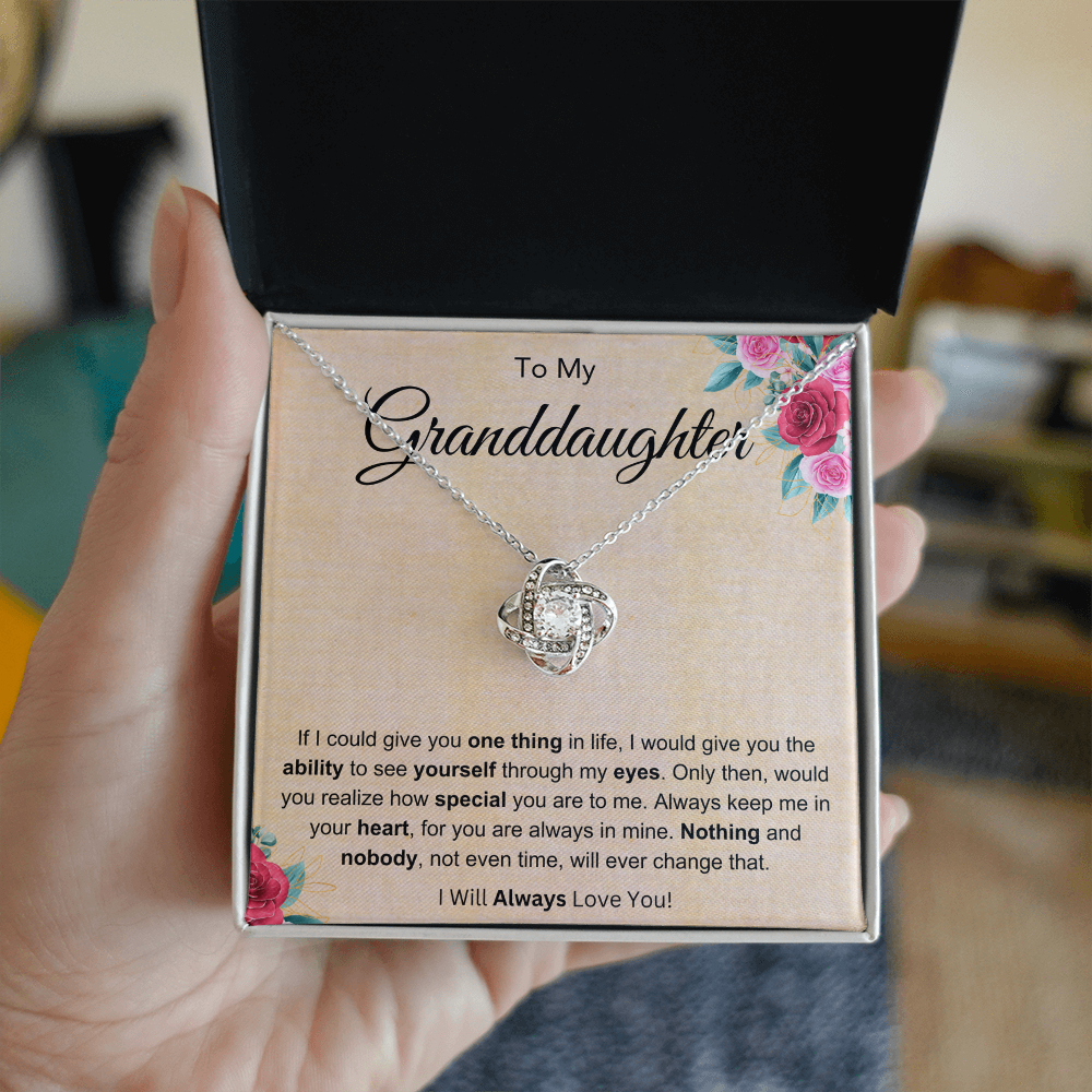 Best Gifts 305-To My Granddaughter Love Knot Necklace with Cubic Zirconia Card from Grandparent