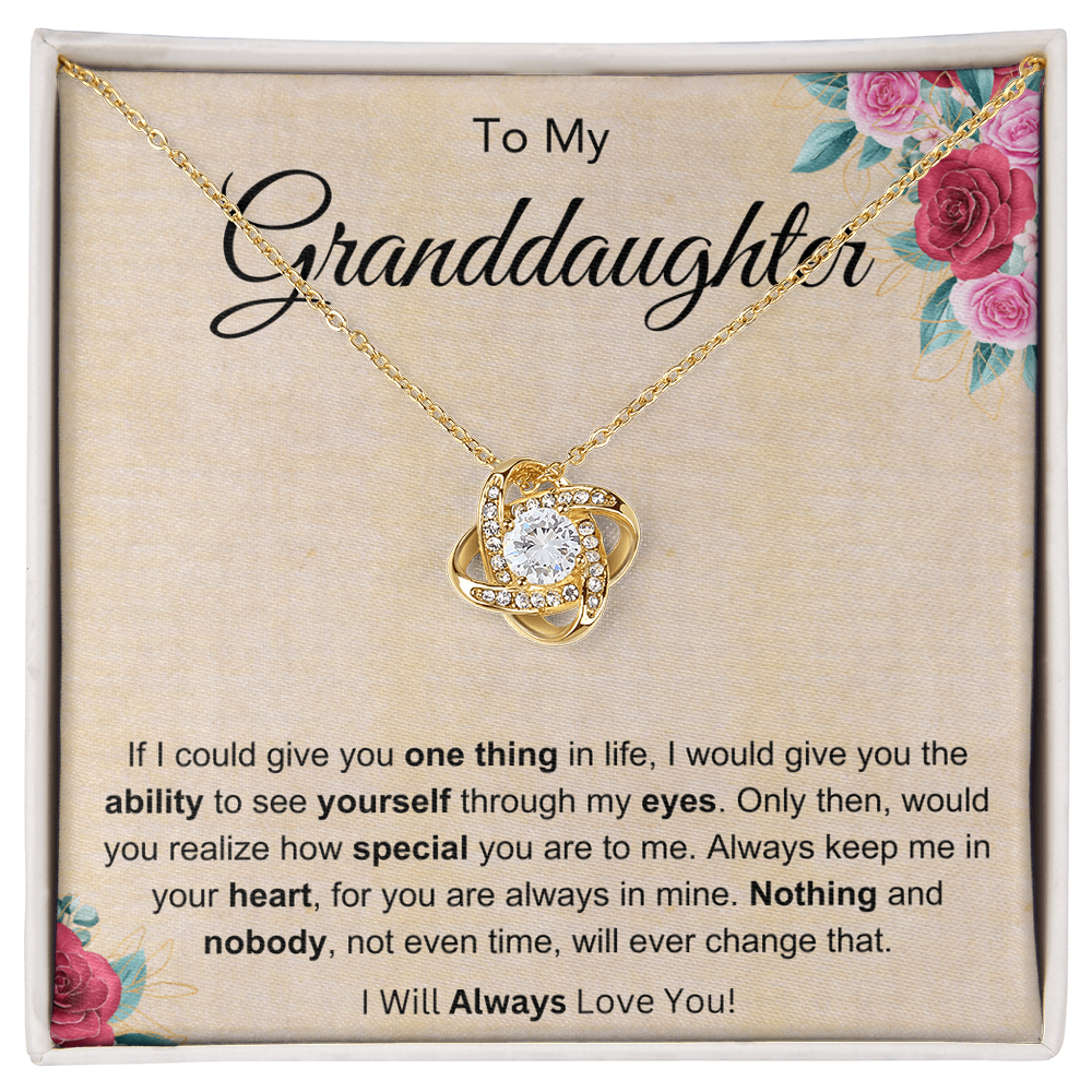 Best Gifts 305-To My Granddaughter Love Knot Necklace with Cubic Zirconia Card from Grandparent