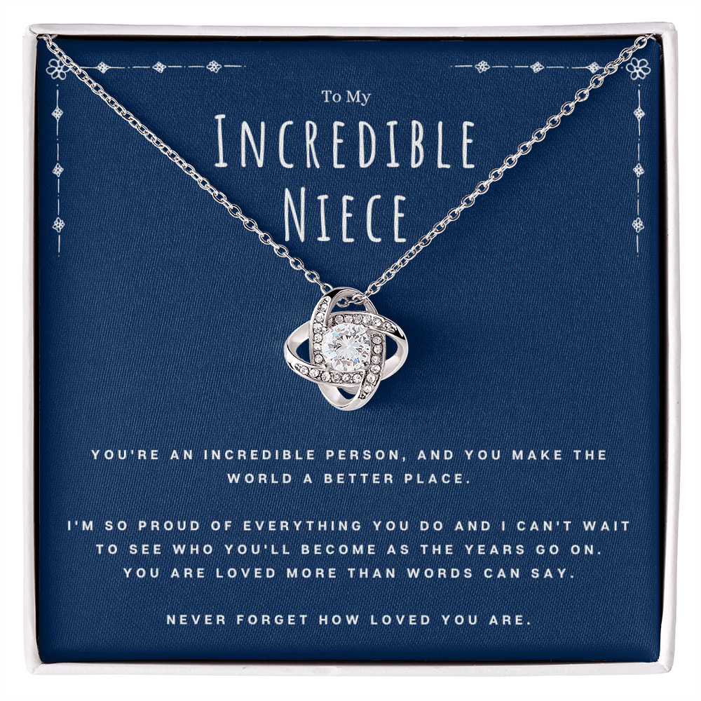 Best Gifts 305-To My Incredible Niece Love Knot Necklace Gift