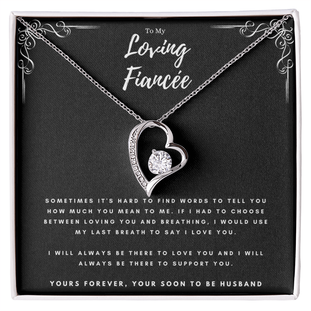 Best Gifts 305-To My Loving Fiancée Heart Pendant Necklace from Future Husband