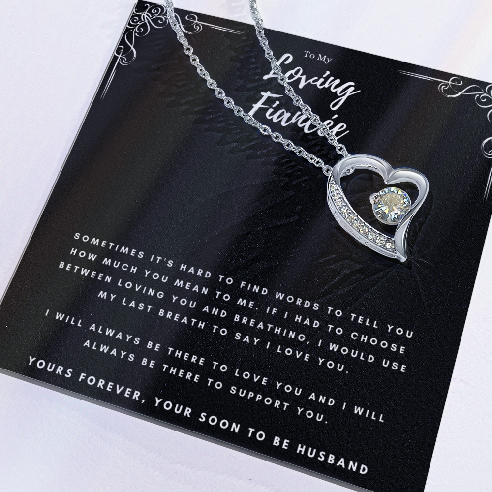 Best Gifts 305-To My Loving Fiancée Heart Pendant Necklace from Future Husband