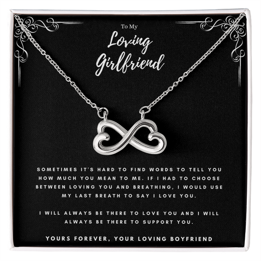 Best Gifts 305-To My Loving Girlfriend Infinity Heart Necklace from Boyfriend