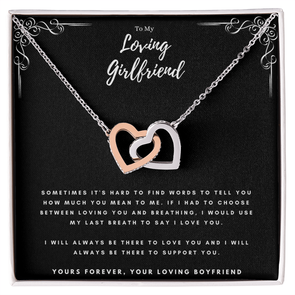 Best Gifts 305-To My Loving Girlfriend Interlocking Hearts Necklace from Boyfriend