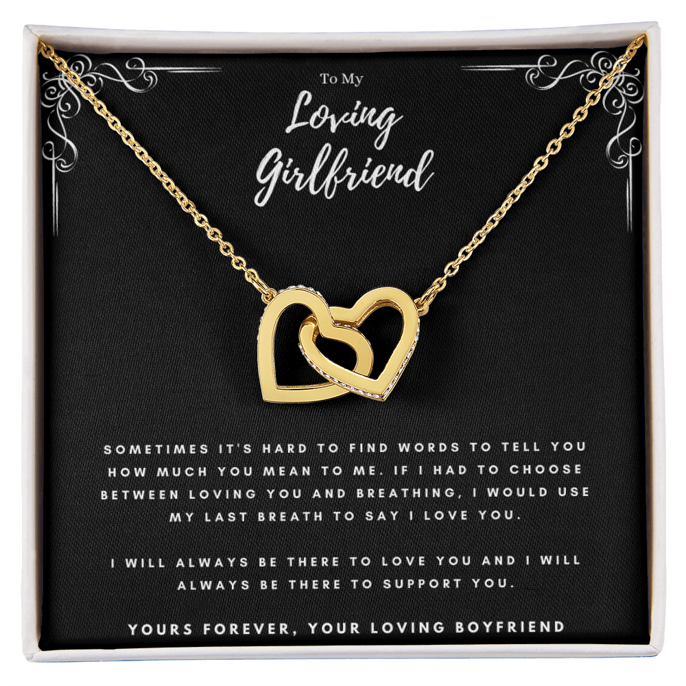 Best Gifts 305-To My Loving Girlfriend Interlocking Hearts Necklace from Boyfriend