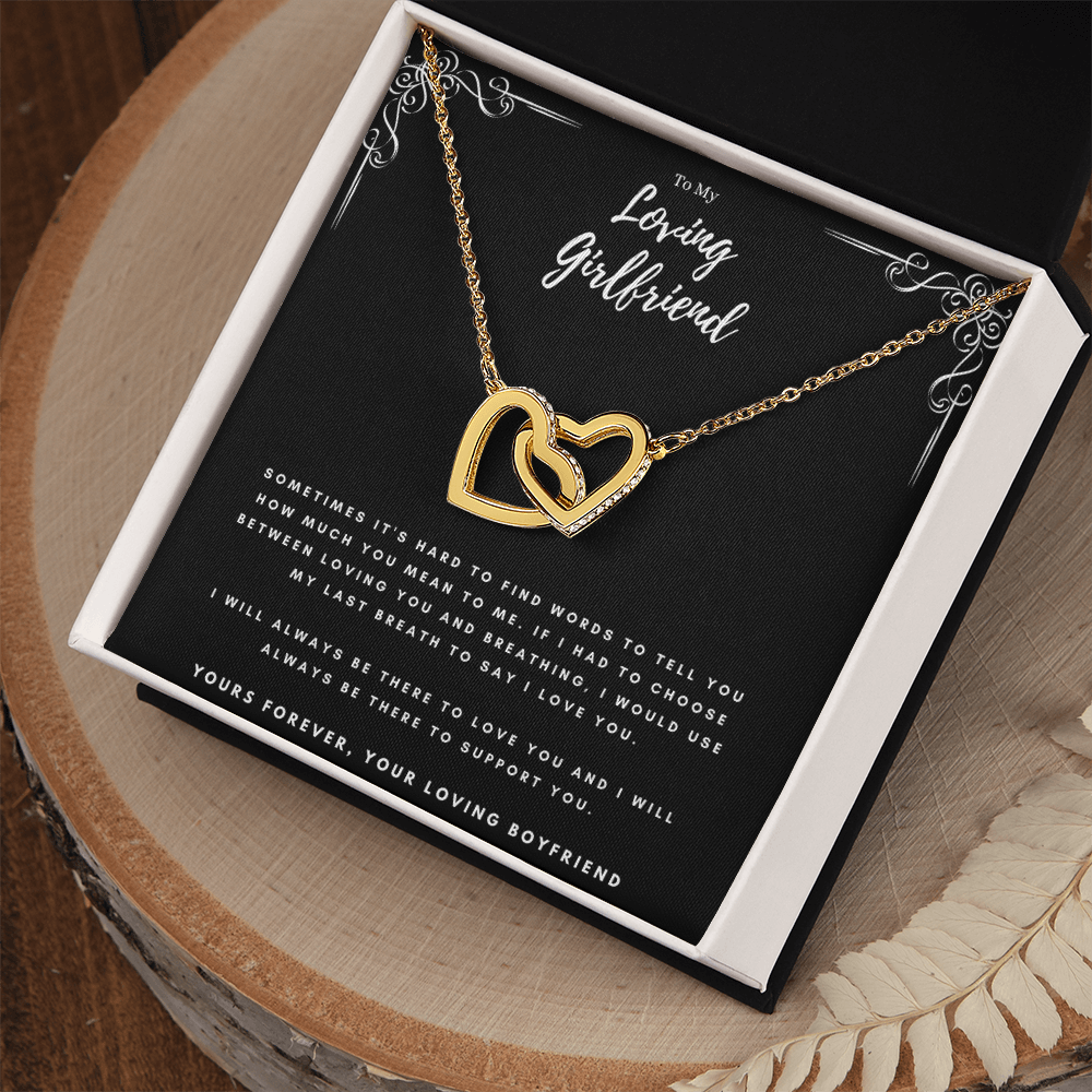 Best Gifts 305-To My Loving Girlfriend Interlocking Hearts Necklace from Boyfriend