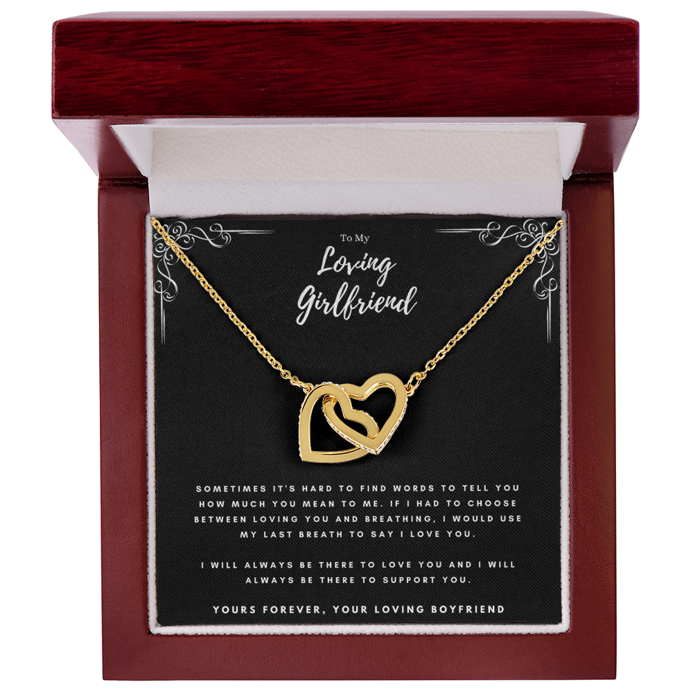 Best Gifts 305-To My Loving Girlfriend Interlocking Hearts Necklace from Boyfriend