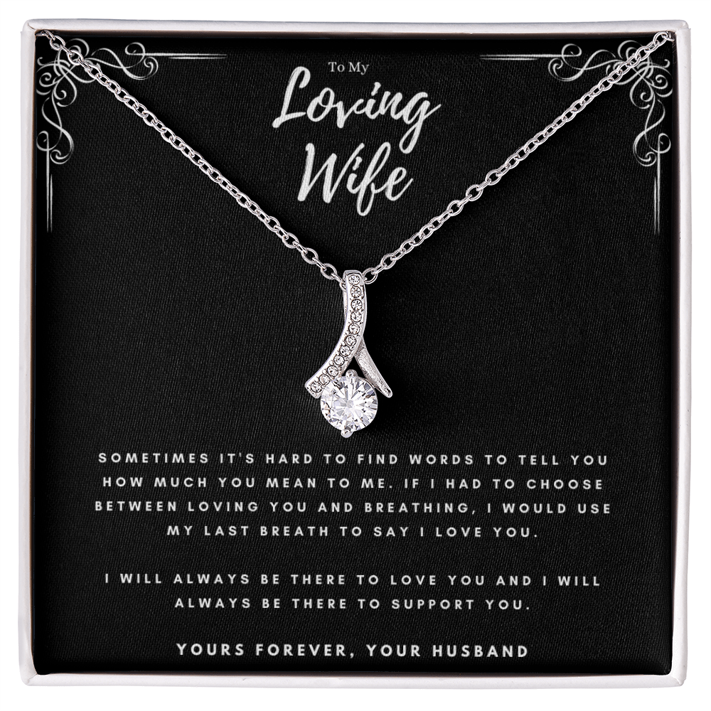 Best Gifts 305-To My Loving Wife Necklace from Husband with Message Card