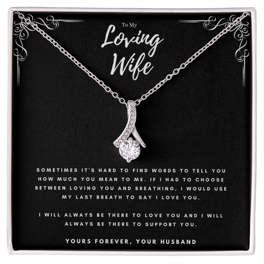Best Gifts 305-To My Loving Wife Necklace from Husband with Message Card