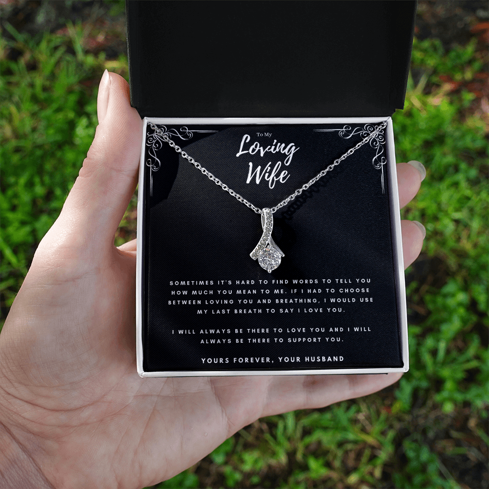 Best Gifts 305-To My Loving Wife Necklace from Husband with Message Card