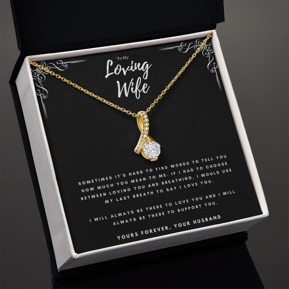 Best Gifts 305-To My Loving Wife Necklace from Husband with Message Card