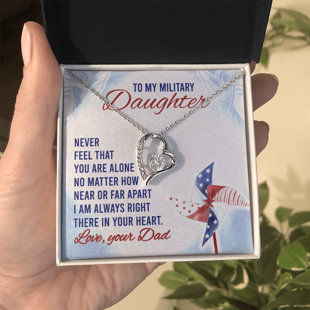 Best Gifts 305-To My Military Daughter Forever Love Necklace with Heart Pendant