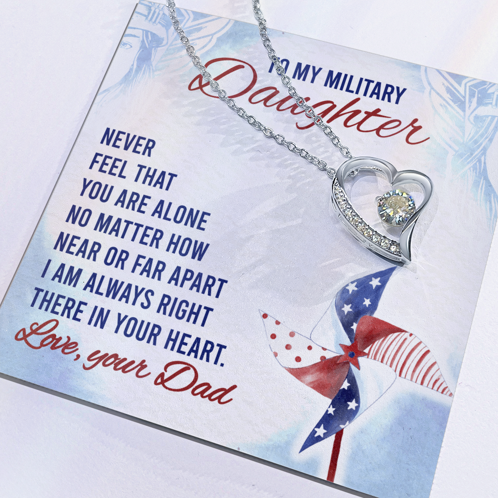 Best Gifts 305-To My Military Daughter Forever Love Necklace with Heart Pendant
