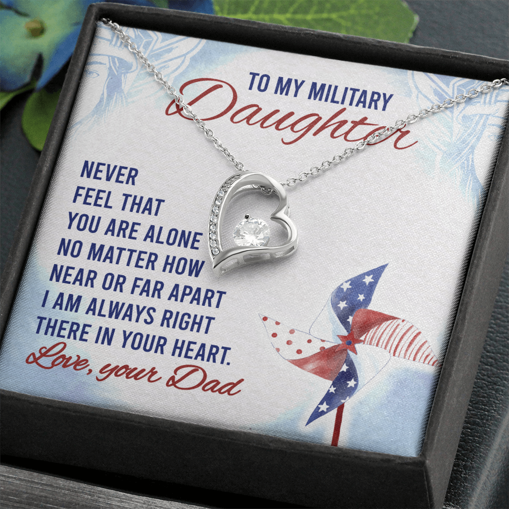 Best Gifts 305-To My Military Daughter Forever Love Necklace with Heart Pendant