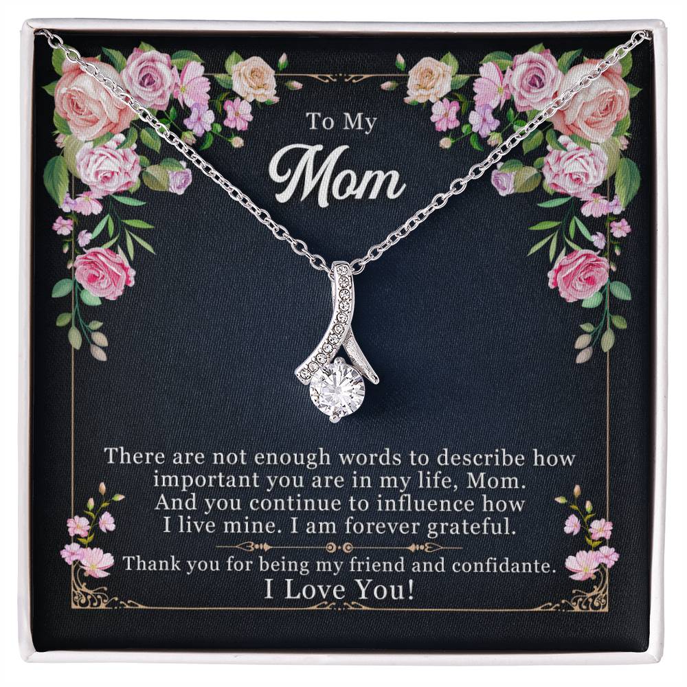 Best Gifts 305-To My Mom Alluring Beauty Necklace with CZ Pendant