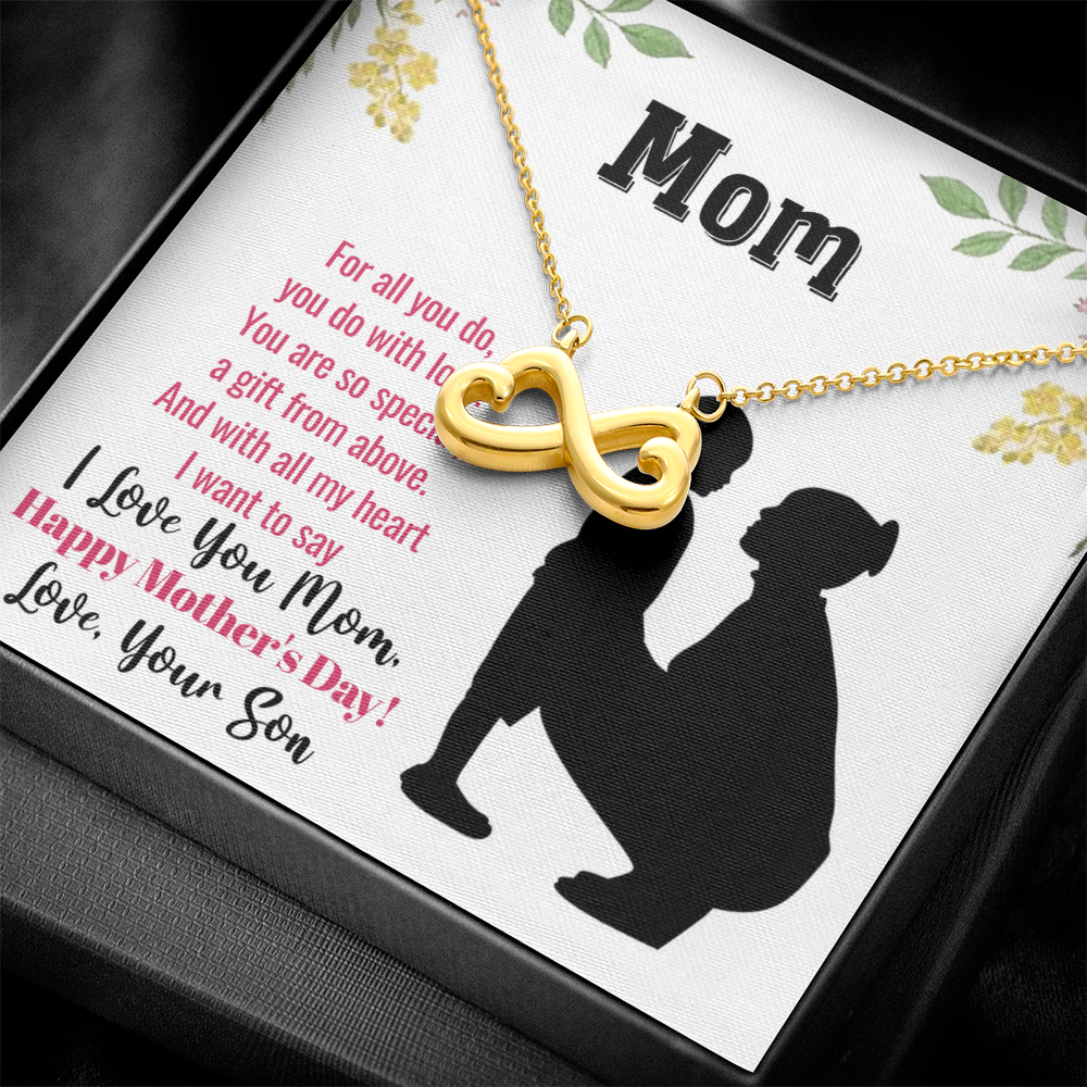 Best Gifts 305-To My Mom Endless Love Necklace with Heart Infinity Pendant from Son