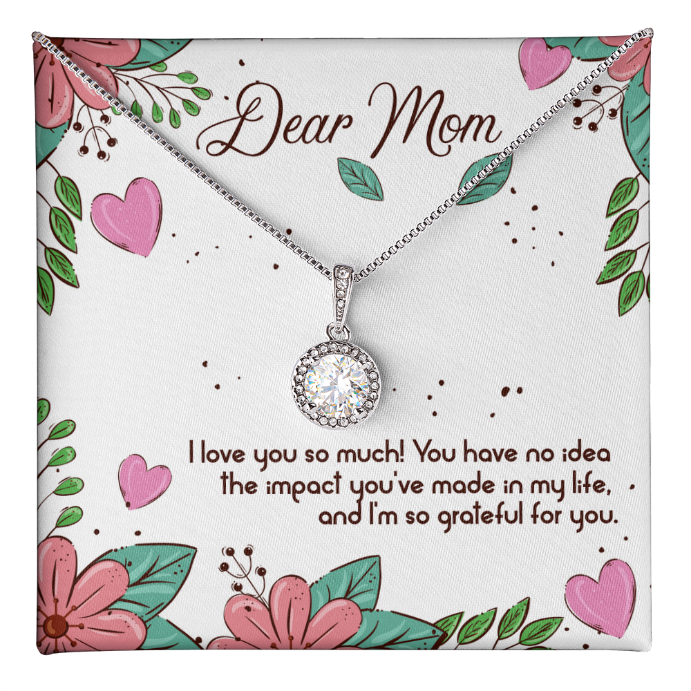 Best Gifts 305-To My Mom Eternal Hope Necklace with 8mm Cushion Cut CZ Crystal