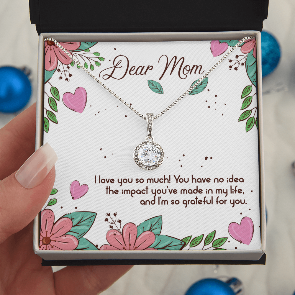 Best Gifts 305-To My Mom Eternal Hope Necklace with 8mm Cushion Cut CZ Crystal