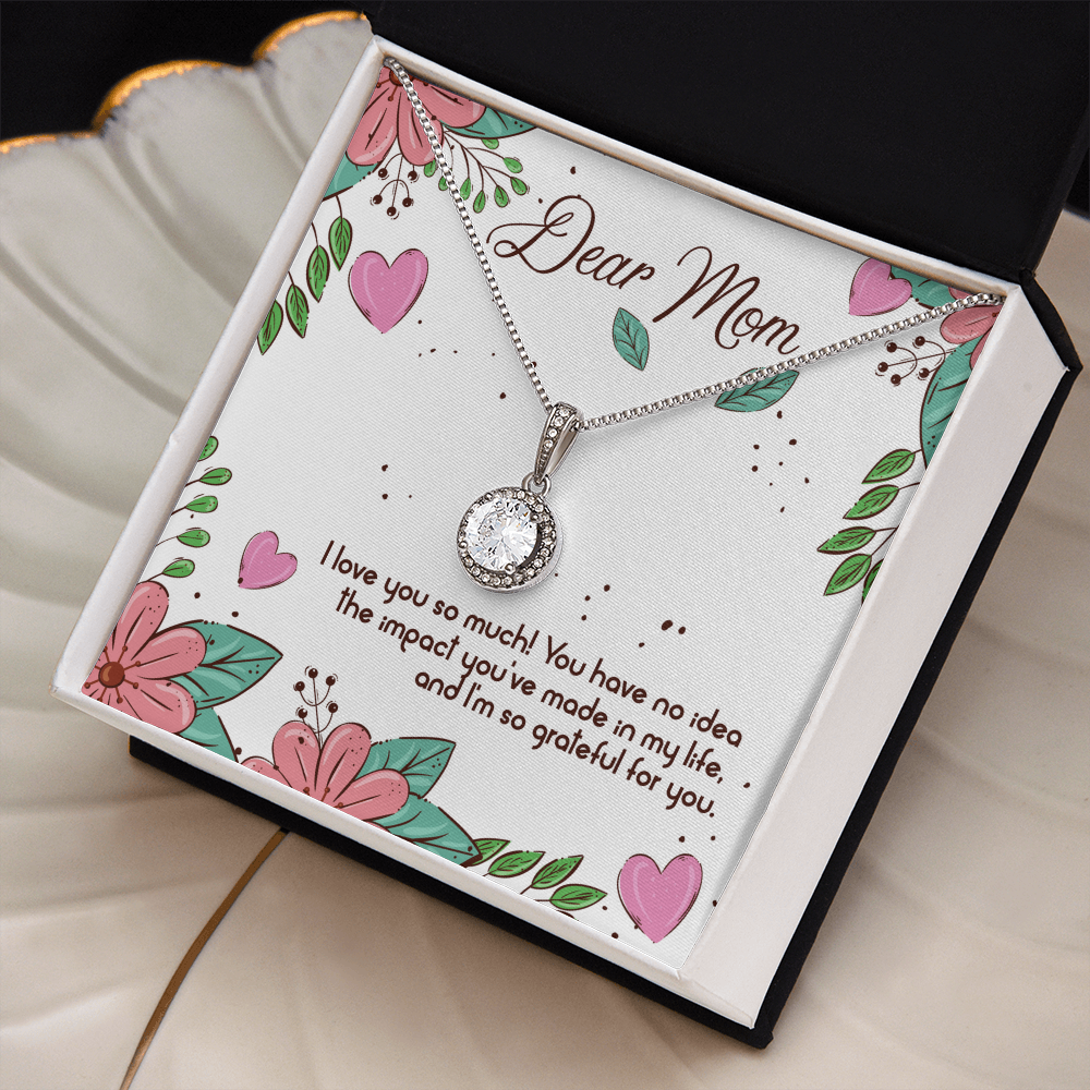 Best Gifts 305-To My Mom Eternal Hope Necklace with 8mm Cushion Cut CZ Crystal
