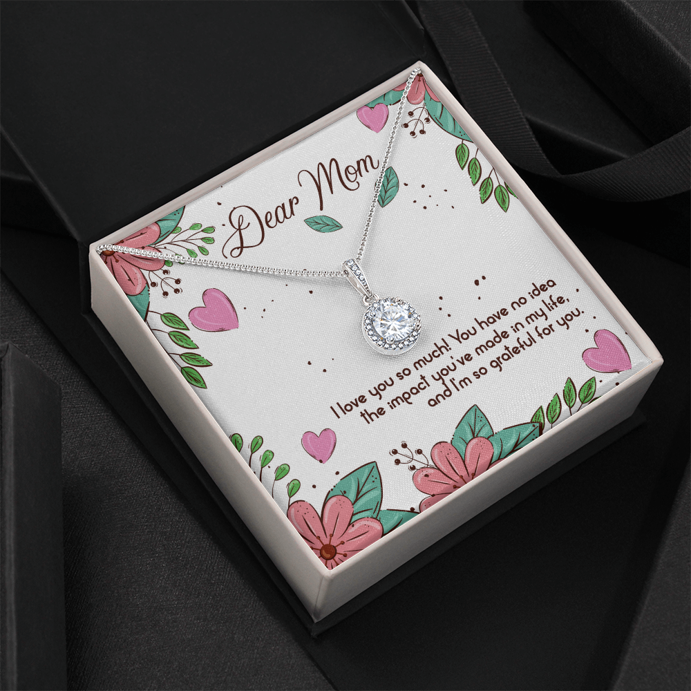 Best Gifts 305-To My Mom Eternal Hope Necklace with 8mm Cushion Cut CZ Crystal