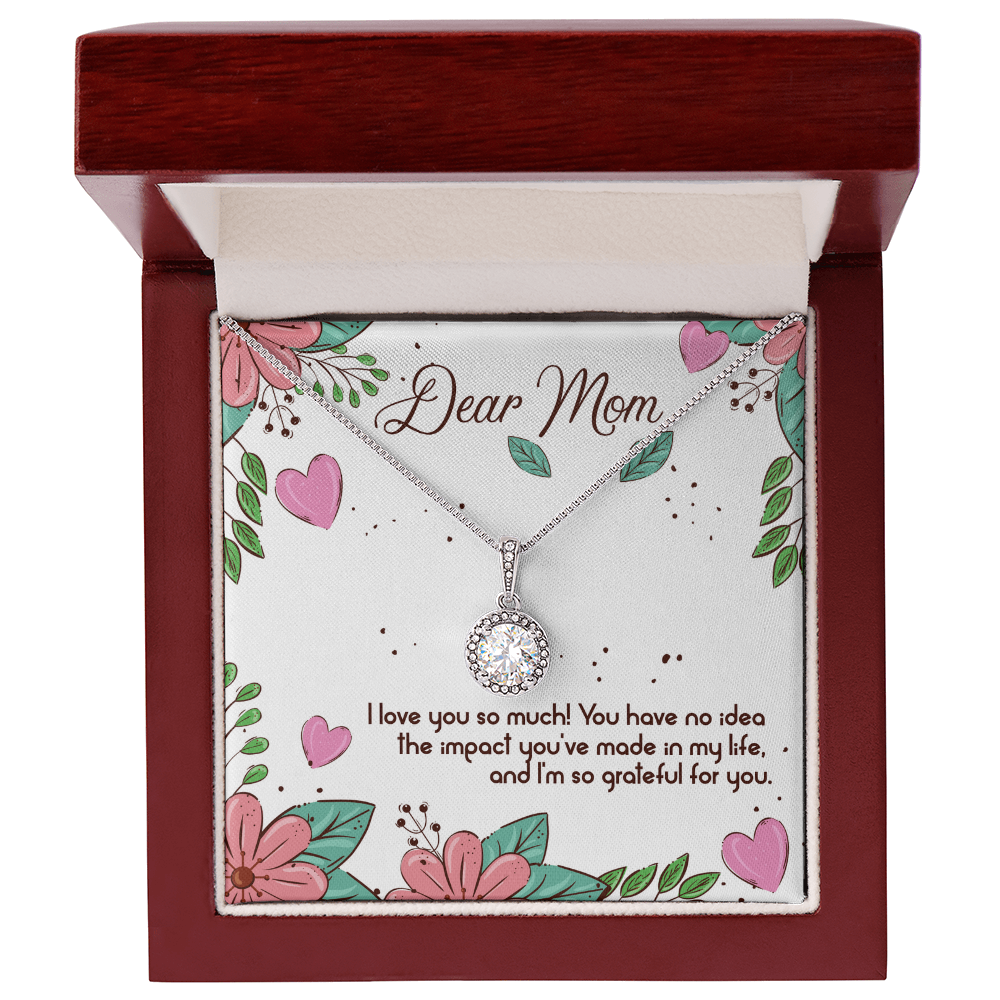 Best Gifts 305-To My Mom Eternal Hope Necklace with 8mm Cushion Cut CZ Crystal