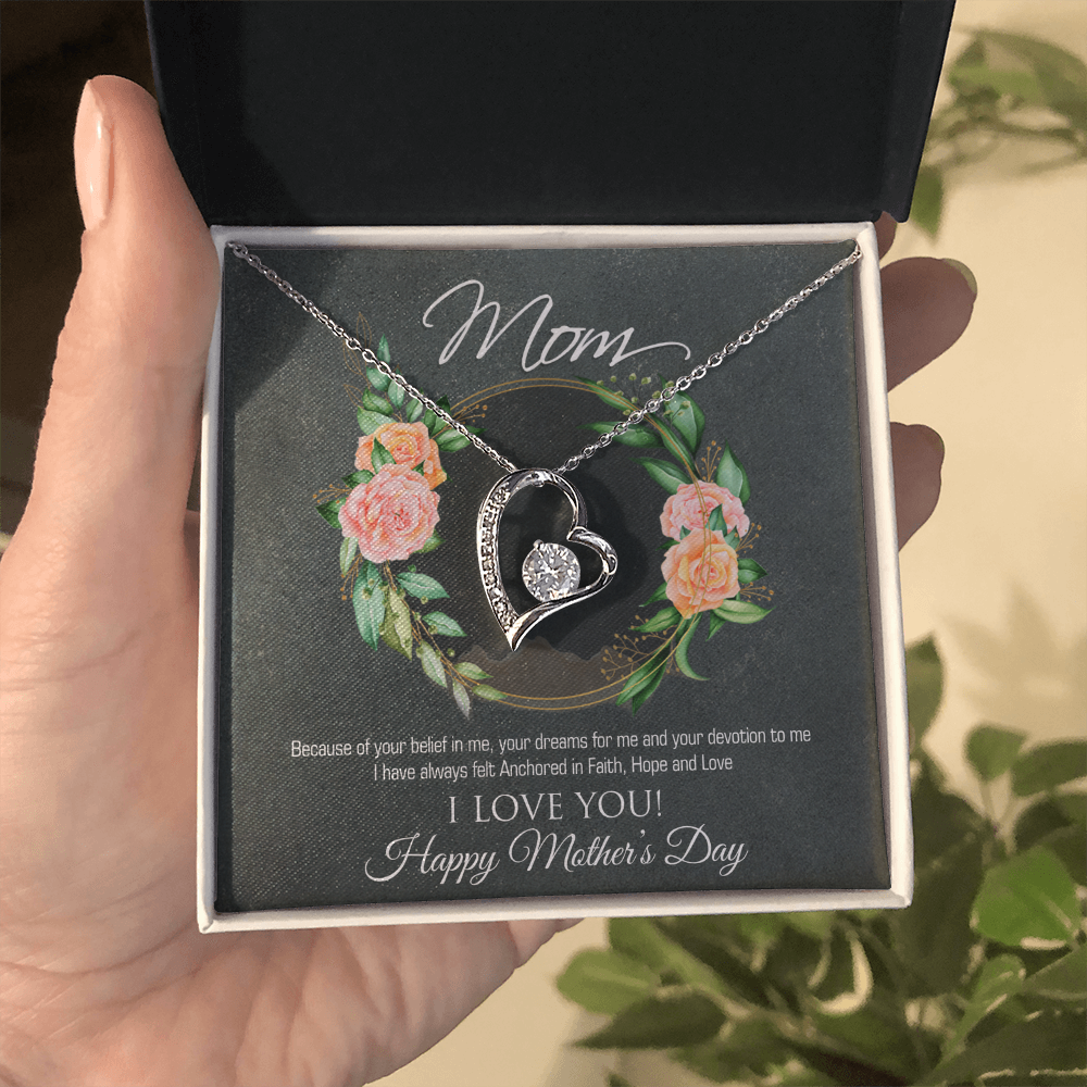 Best Gifts 305-To My Mom Forever Love Necklace with CZ Heart Pendant