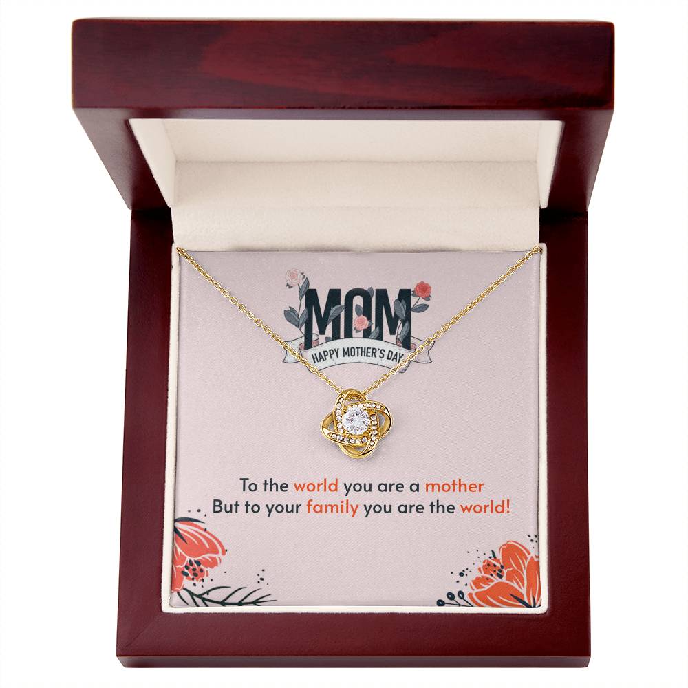 Best Gifts 305-To My Mom Love Knot Necklace with Heartfelt Message