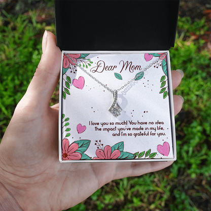 Best Gifts 305-To My Mom Necklace with 7mm Cubic Zirconia Pendant