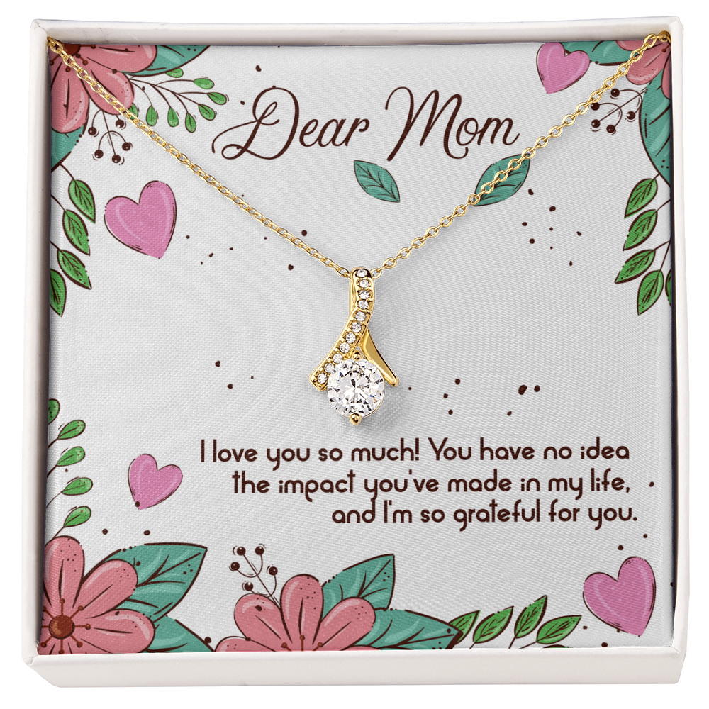 Best Gifts 305-To My Mom Necklace with 7mm Cubic Zirconia Pendant