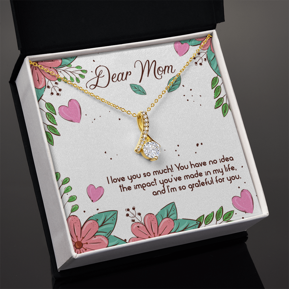 Best Gifts 305-To My Mom Necklace with 7mm Cubic Zirconia Pendant