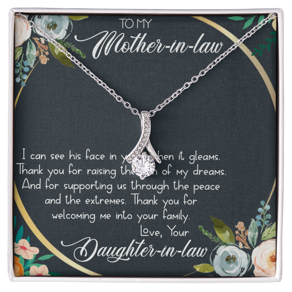 Best Gifts 305-To My Mother-in-Law Alluring Beauty Necklace with Wedding Day Quote