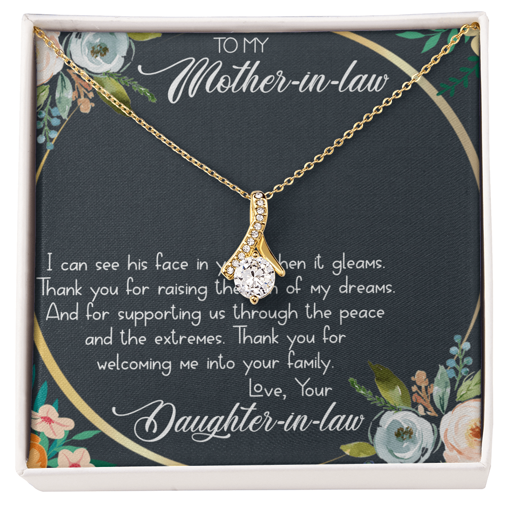 Best Gifts 305-To My Mother-in-Law Alluring Beauty Necklace with Wedding Day Quote