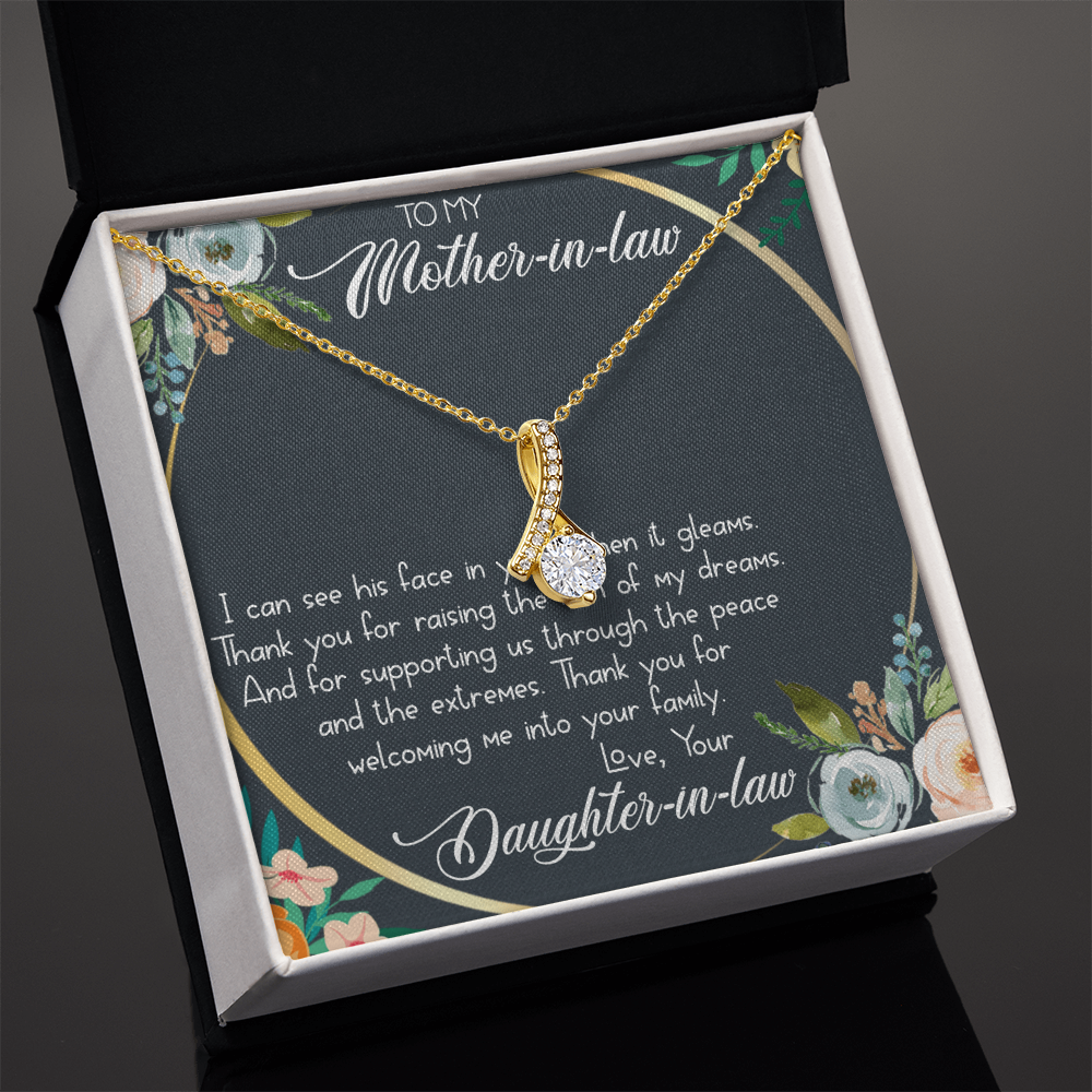 Best Gifts 305-To My Mother-in-Law Alluring Beauty Necklace with Wedding Day Quote
