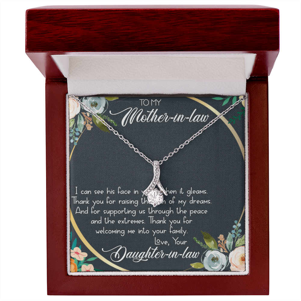 Best Gifts 305-To My Mother-in-Law Alluring Beauty Necklace with Wedding Day Quote