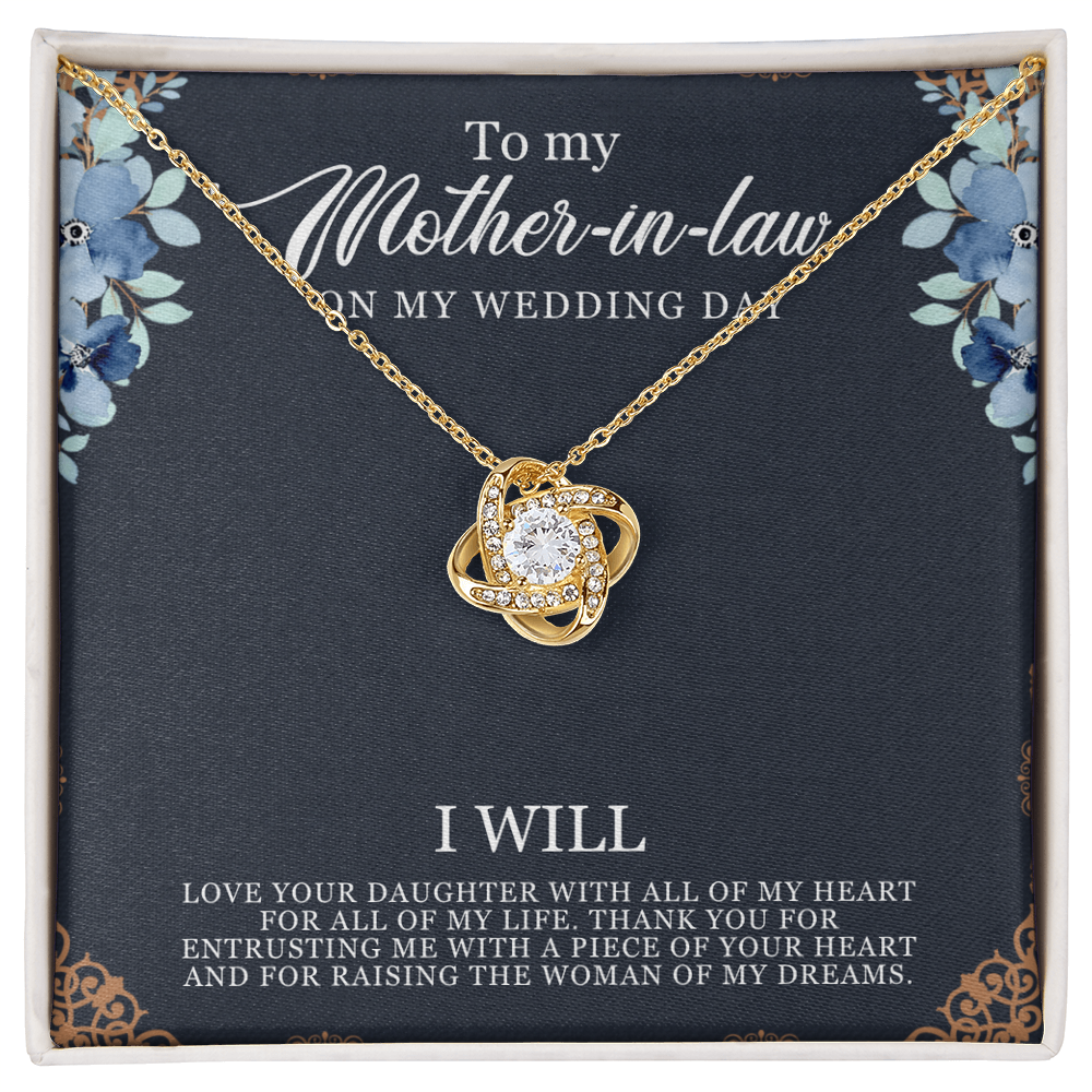 Best Gifts 305-To My Mother-in-Law Love Knot Necklace with Wedding Day Quote