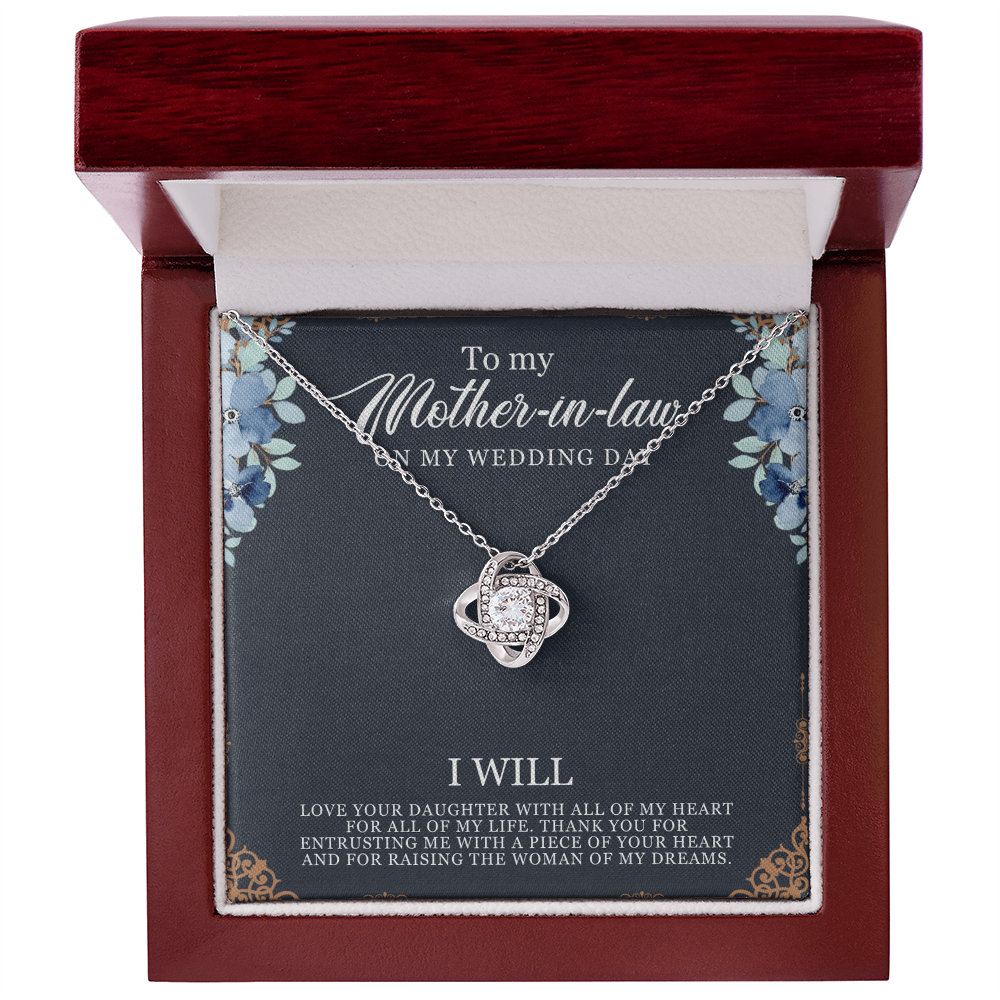 Best Gifts 305-To My Mother-in-Law Love Knot Necklace with Wedding Day Quote