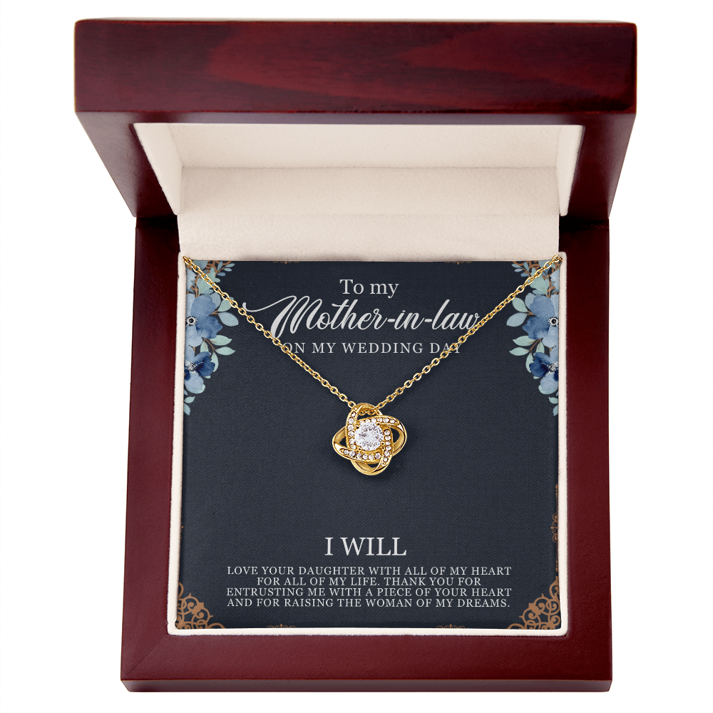 Best Gifts 305-To My Mother-in-Law Love Knot Necklace with Wedding Day Quote