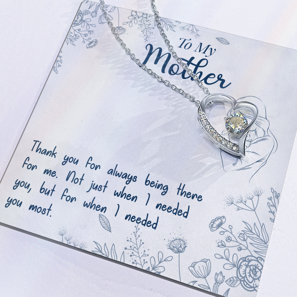Best Gifts 305-To My Mother Forever Love Necklace – Heart Pendant with CZ Crystal