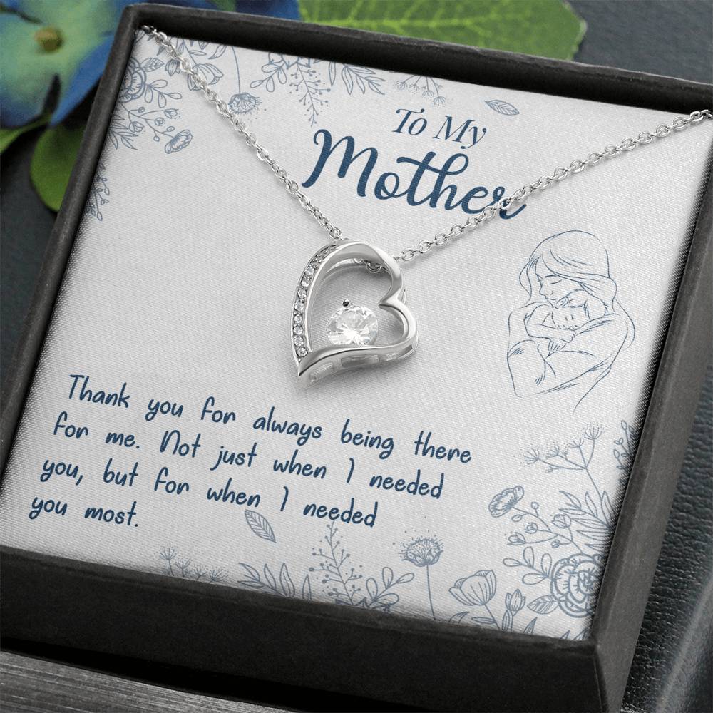 Best Gifts 305-To My Mother Forever Love Necklace – Heart Pendant with CZ Crystal