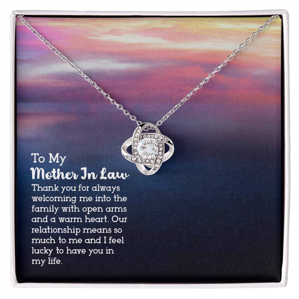 Best Gifts 305-To My Mother in Law Love Knot Necklace with Cubic Zirconia Pendant from Daughter-in-Law