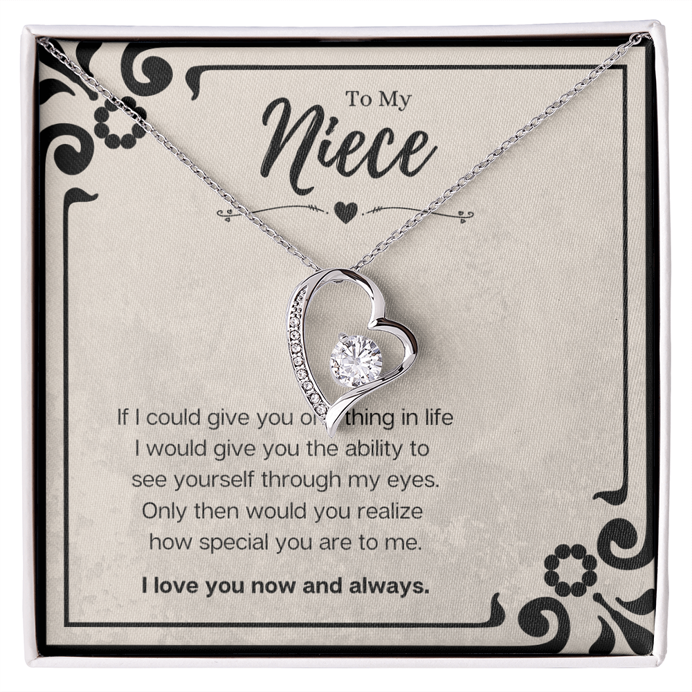Best Gifts 305-To My Niece Forever Love Necklace with Heart Pendant from Aunt or Uncle