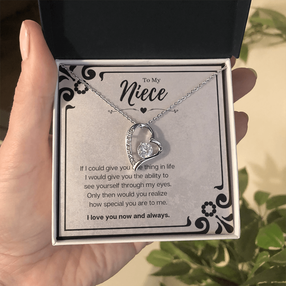 Best Gifts 305-To My Niece Forever Love Necklace with Heart Pendant from Aunt or Uncle