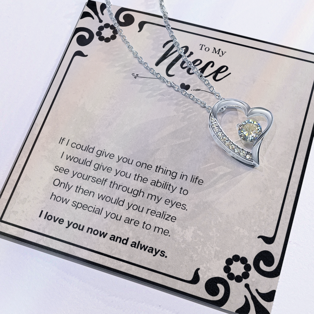 Best Gifts 305-To My Niece Forever Love Necklace with Heart Pendant from Aunt or Uncle