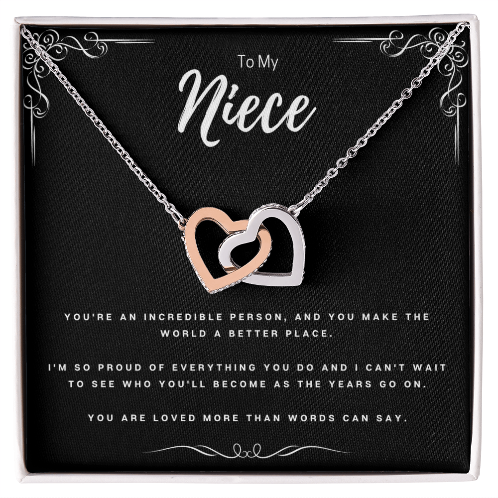 Best Gifts 305-To My Niece Interlocking Hearts Necklace Gift