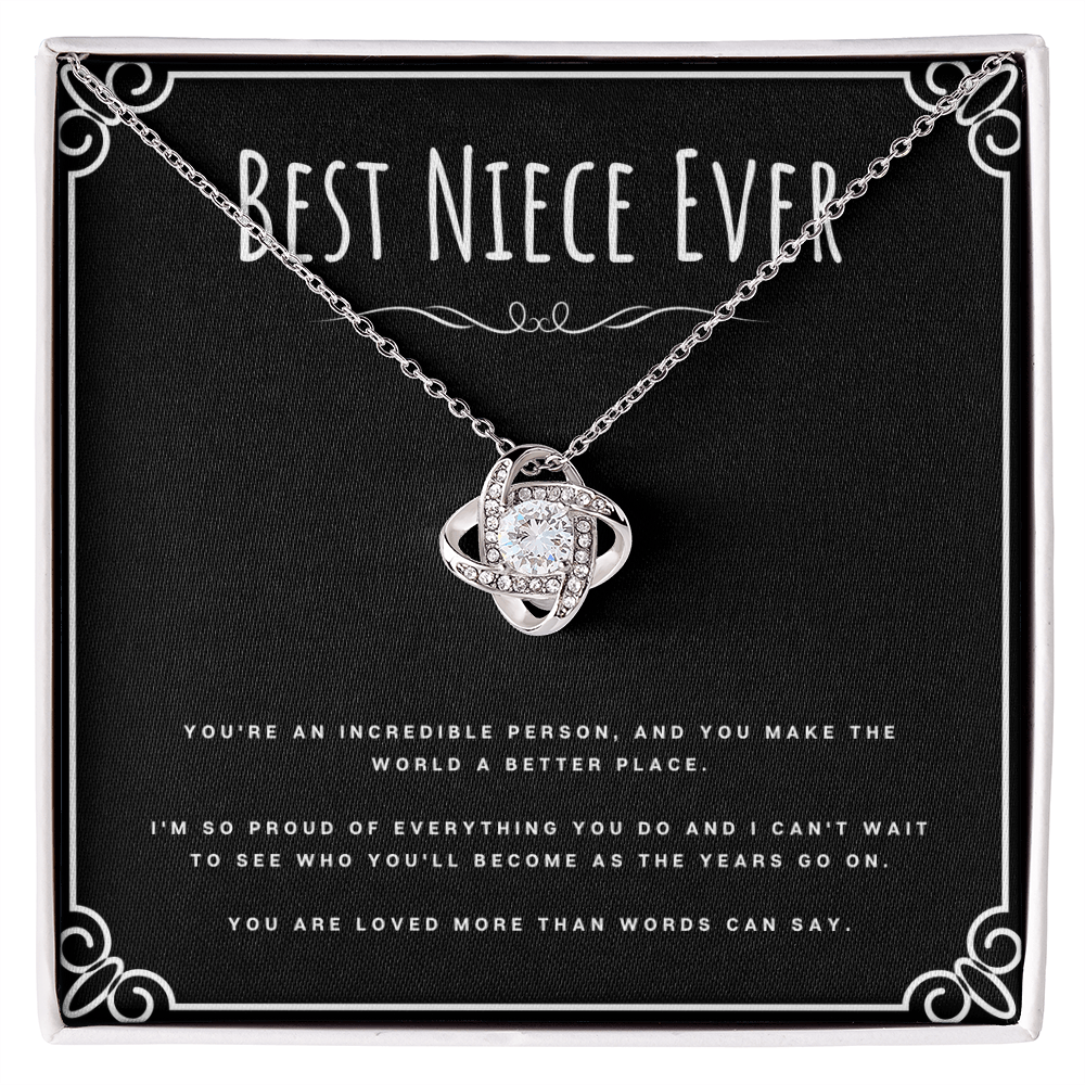 Best Gifts 305-To My Niece Love Knot Necklace with Cubic Zirconia from Aunt or Uncle