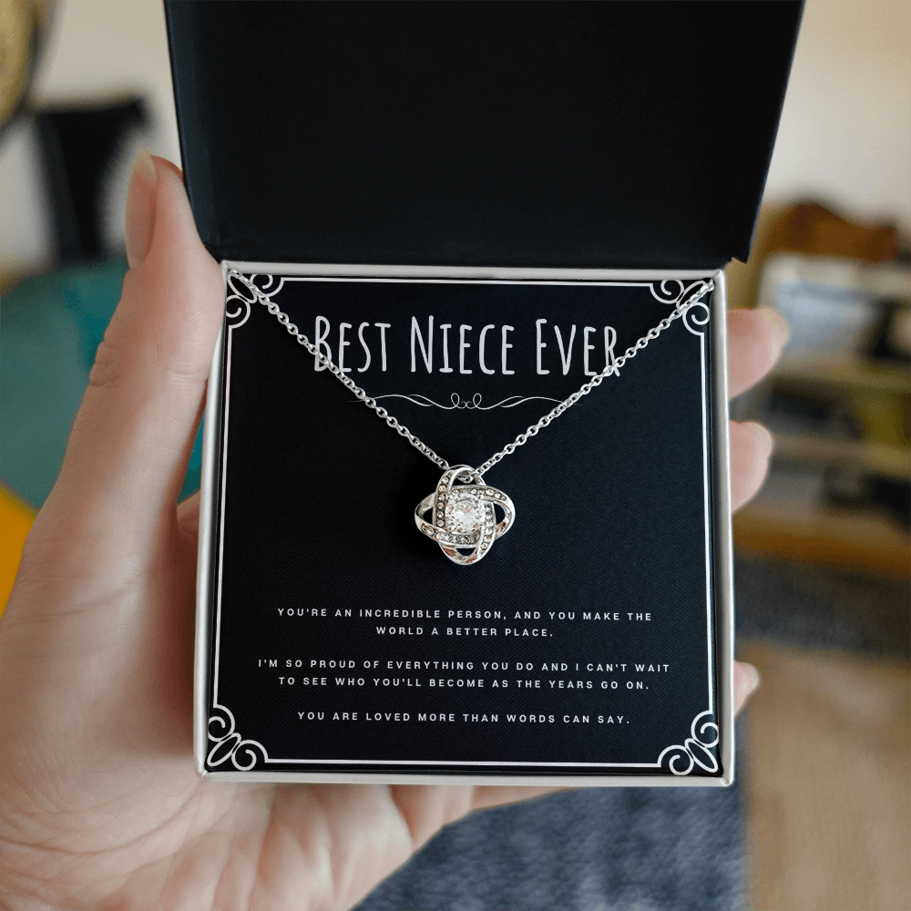 Best Gifts 305-To My Niece Love Knot Necklace with Cubic Zirconia from Aunt or Uncle