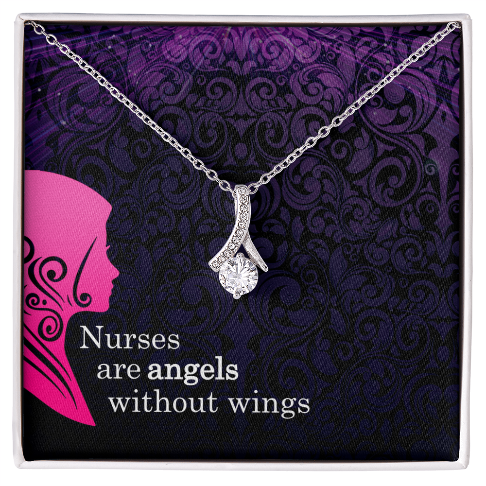 Best Gifts 305-To My Nurse Angels Necklace with Quote Nurses Are Angels Without Wings