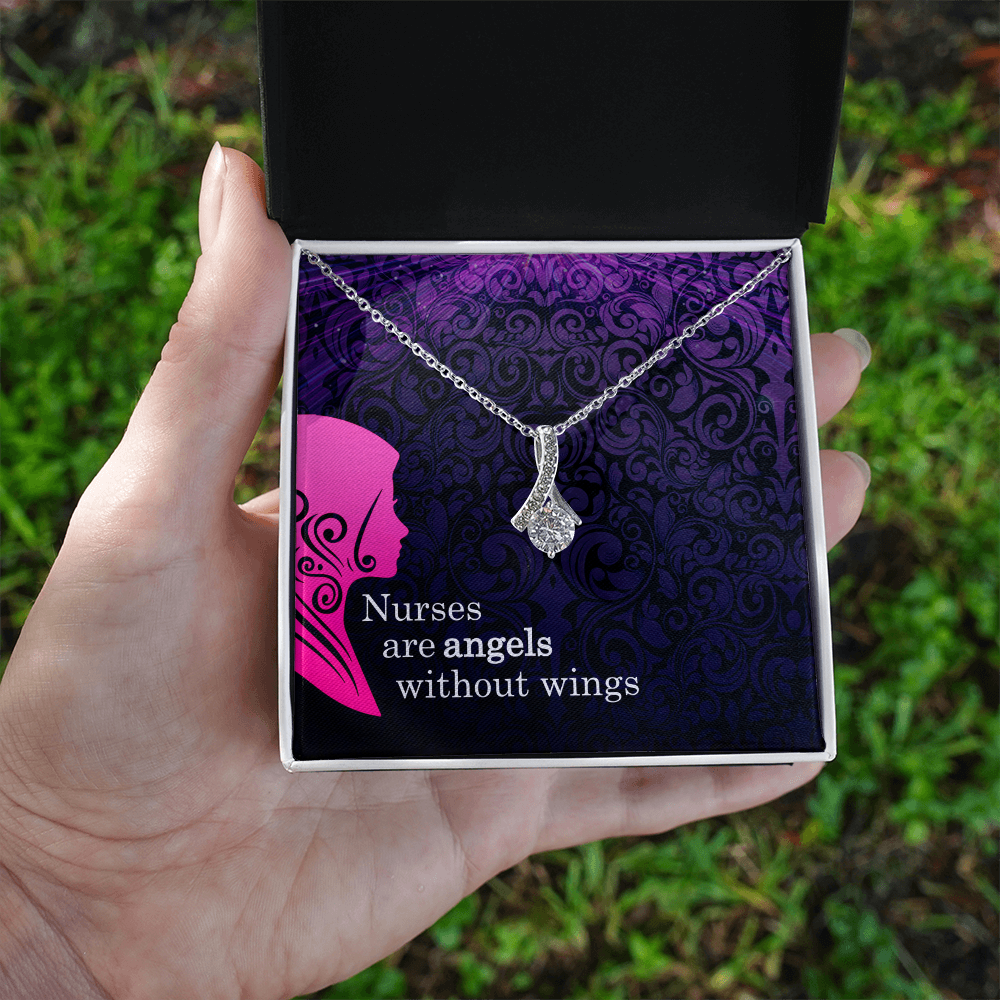 Best Gifts 305-To My Nurse Angels Necklace with Quote Nurses Are Angels Without Wings