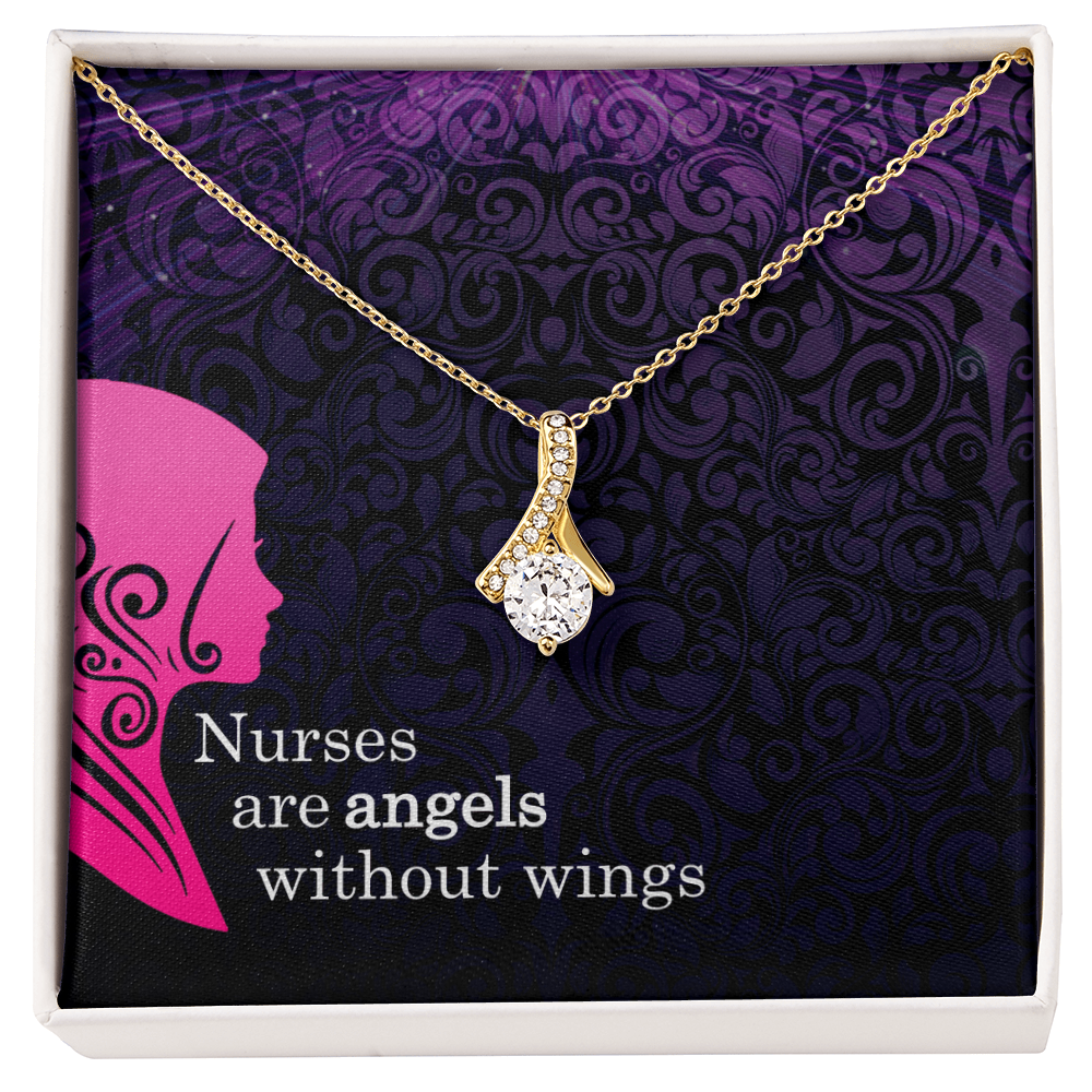 Best Gifts 305-To My Nurse Angels Necklace with Quote Nurses Are Angels Without Wings