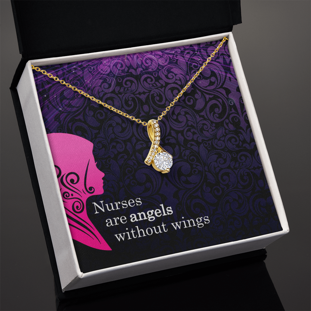 Best Gifts 305-To My Nurse Angels Necklace with Quote Nurses Are Angels Without Wings